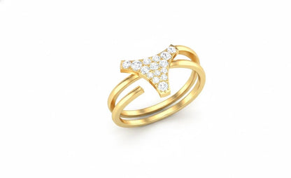 Moissanite V Ring – Adjustable Open Wrap Hypoallergenic Ring with Diamond-Like Sparkle