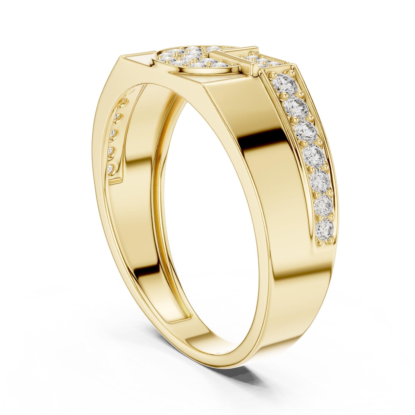 Riora luxury moissanite diamond statement ring for women in gold, featuring sparkling design perfect for bridal or anniversary jewelry