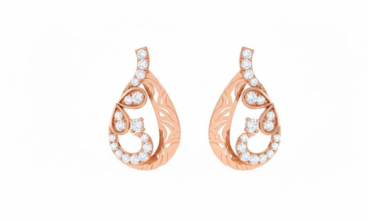 Riora moissanite teardrop stud earrings in gold, rose gold, and silver, nickel-free, perfect bridal gift for her