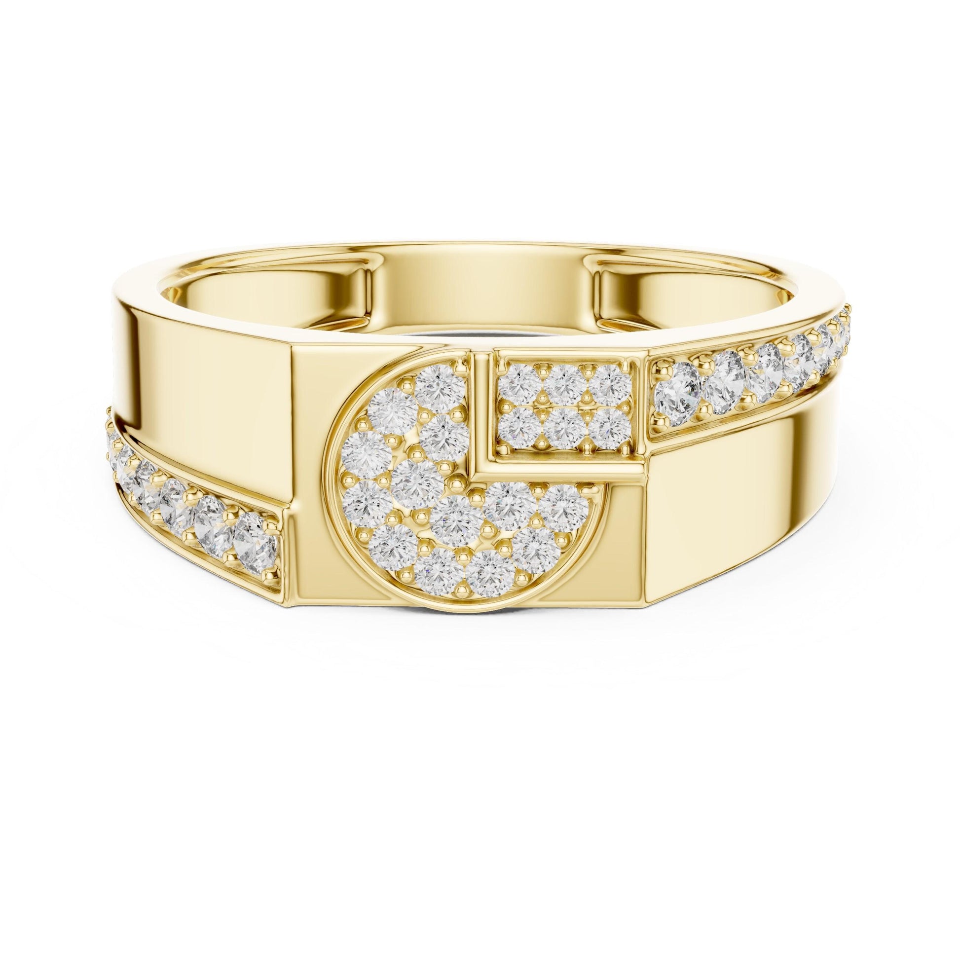 Riora luxury moissanite diamond statement ring for women in gold, perfect for bridal jewelry or anniversary celebrations.