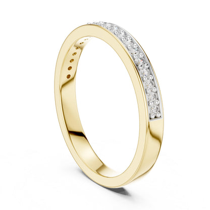Riora moissanite diamond wedding band, minimalist stackable ring with dainty design for bridal, promise, or anniversary gift.