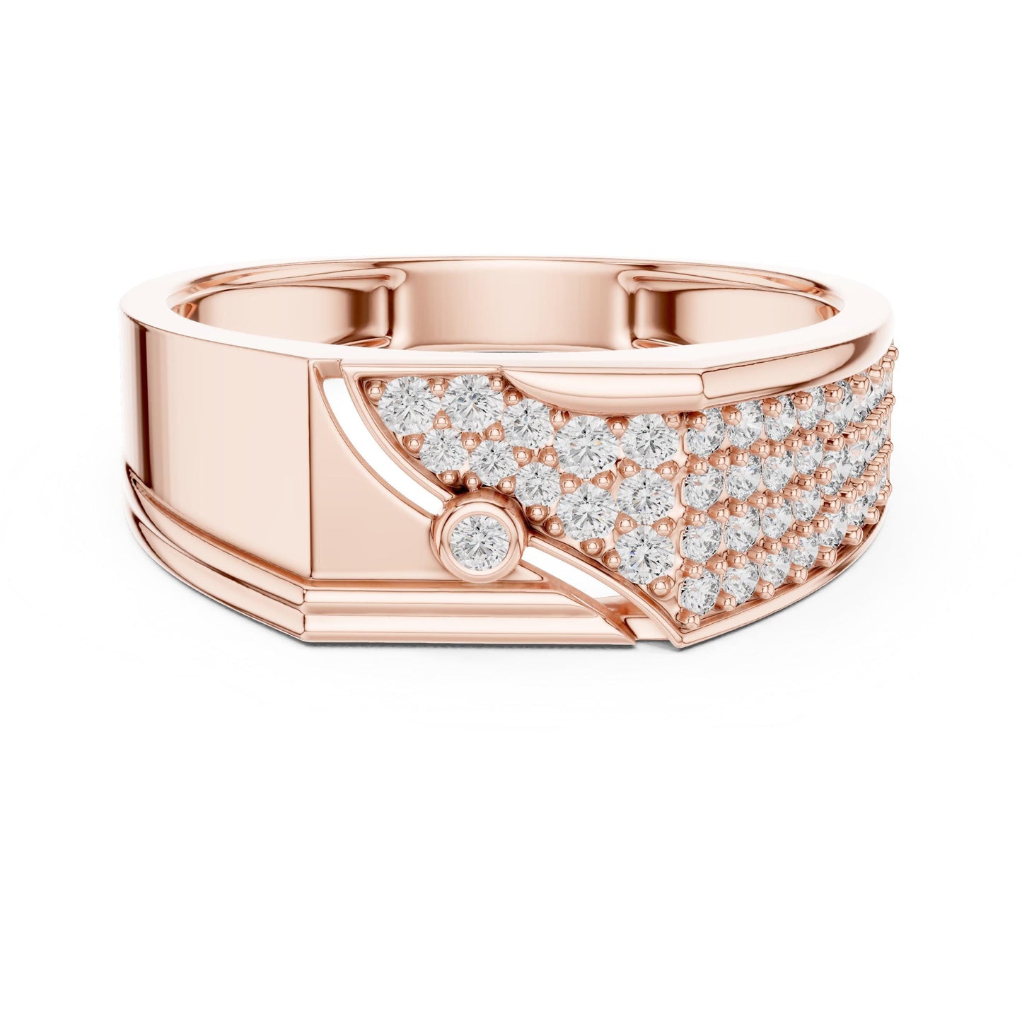 Riora luxury CZ statement ring for men and women with gold and silver band, hypoallergenic wedding or anniversary gift