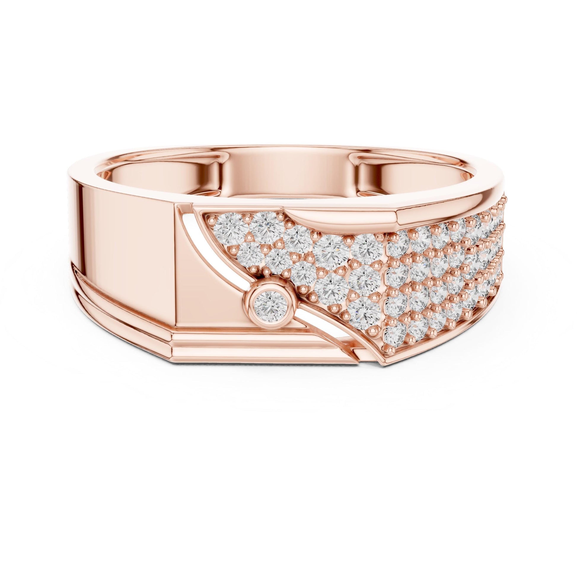 Riora luxury CZ statement ring for men and women with gold and silver band, hypoallergenic wedding or anniversary gift
