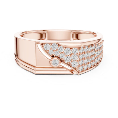 Riora luxury CZ statement ring for men and women with gold and silver band, hypoallergenic wedding or anniversary gift