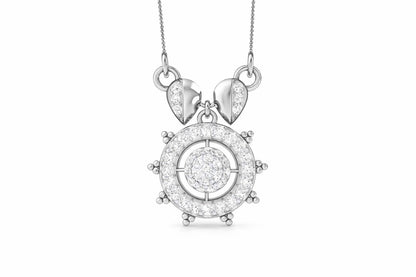 Riora Moissanite halo pendant necklace in gold, rose gold, and silver with sparkling center stone, perfect for bridal or women's gift.