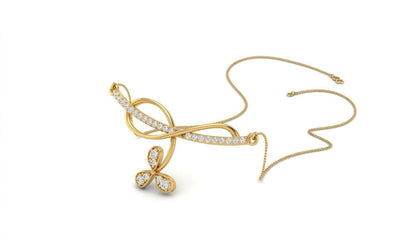Rose gold infinity moissanite butterfly necklace with delicate pendant, elegant minimal jewelry for women by Riora.