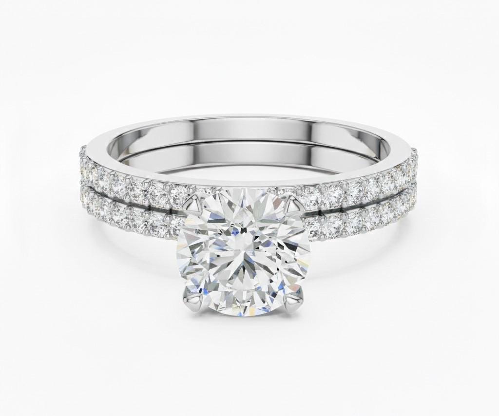 Elegant CZ Engagement Ring | Gold, Rose Gold & Silver | Bridal Promise Ring