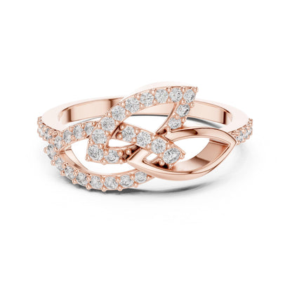 Riora minimalist interlocking moissanite diamond ring for women featuring a stackable infinity design and elegant anniversary style