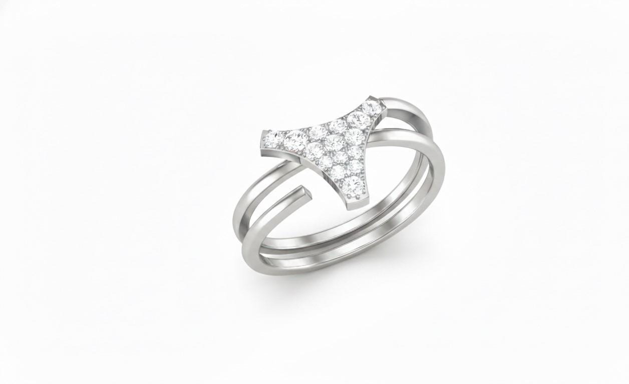 Moissanite V Ring – Adjustable Open Wrap Hypoallergenic Ring with Diamond-Like Sparkle