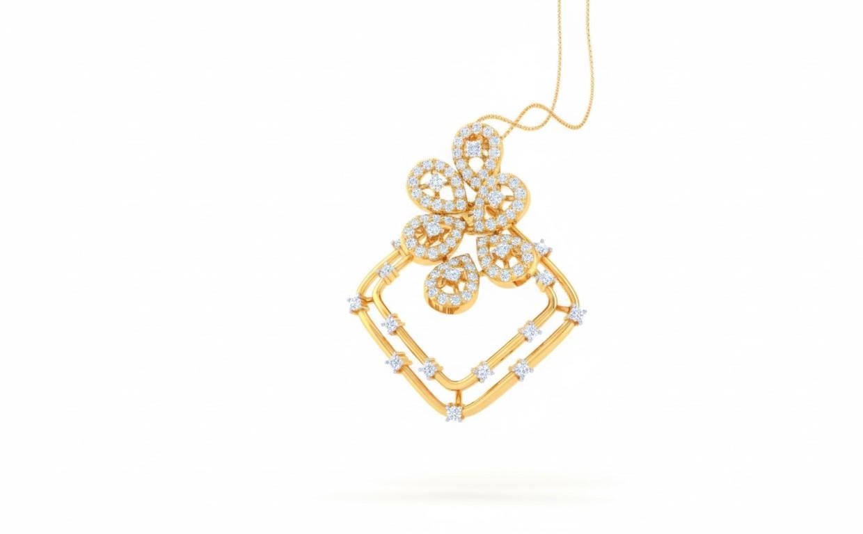 Moissanite Clover Pendant Necklace | Rose Gold & Silver, Hypoallergenic