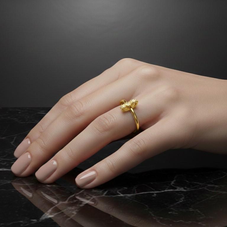 Moissanite Bar Ring | Dainty Diamond Look Ring | Hypoallergenic Stackable Promise Ring