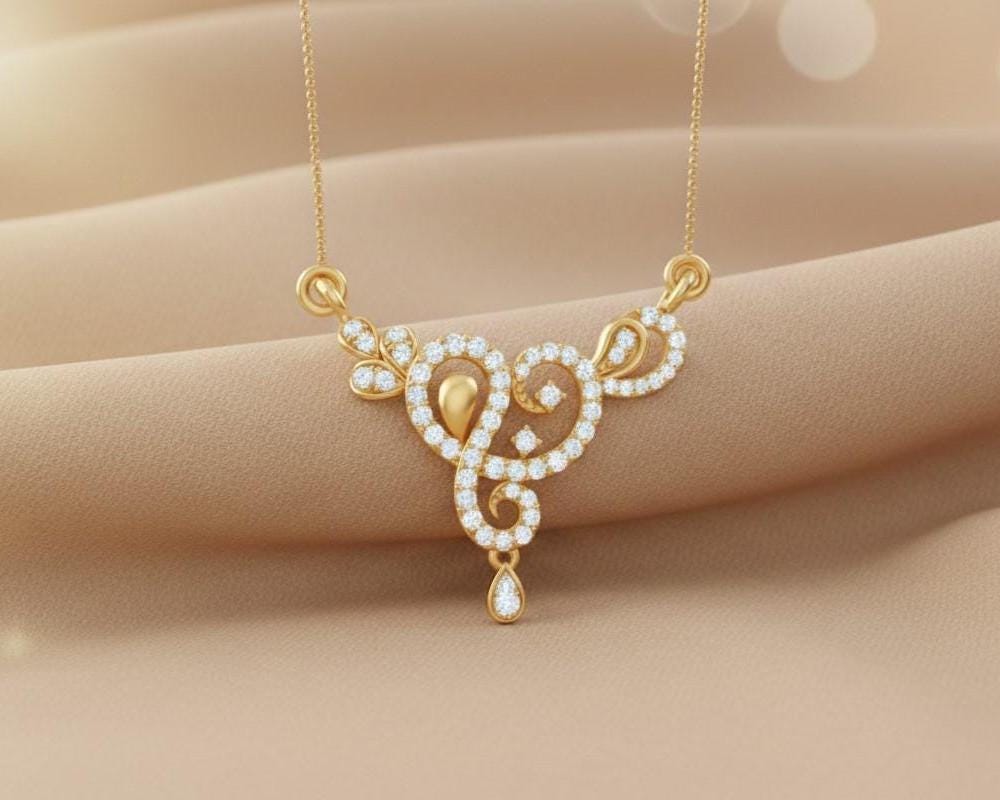 Swirl Pendant Necklace, Gold Rose Silver Jewelry, Elegant Gift for Her, Bridal Minimal Charm