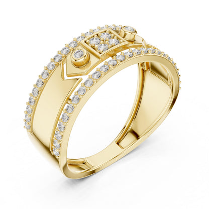 Riora luxury moissanite diamond statement ring for women, rose gold cocktail band perfect for bridal or party jewelry.