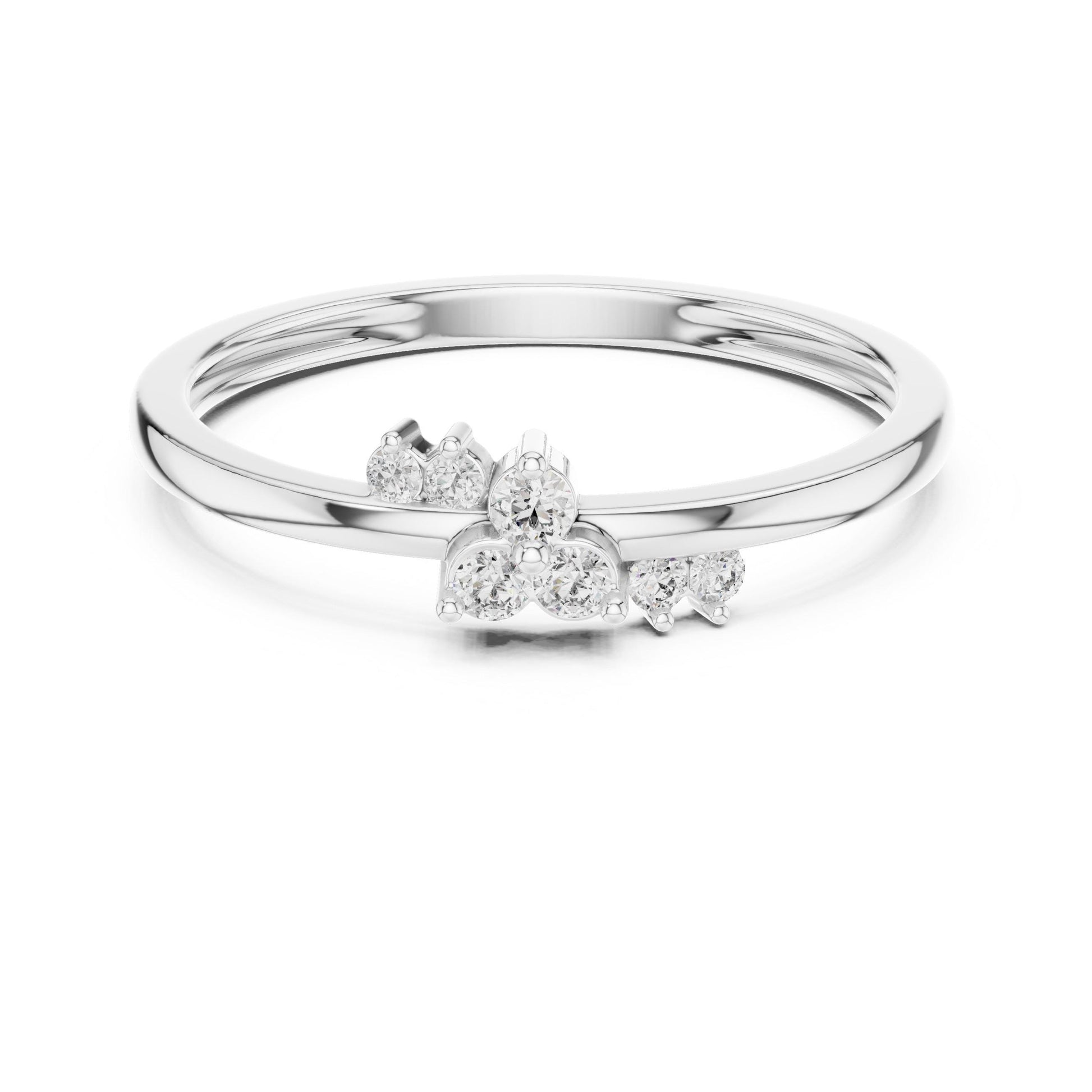 Riora minimalist gold moissanite diamond cluster engagement ring with dainty band, perfect for bridal or anniversary gifts