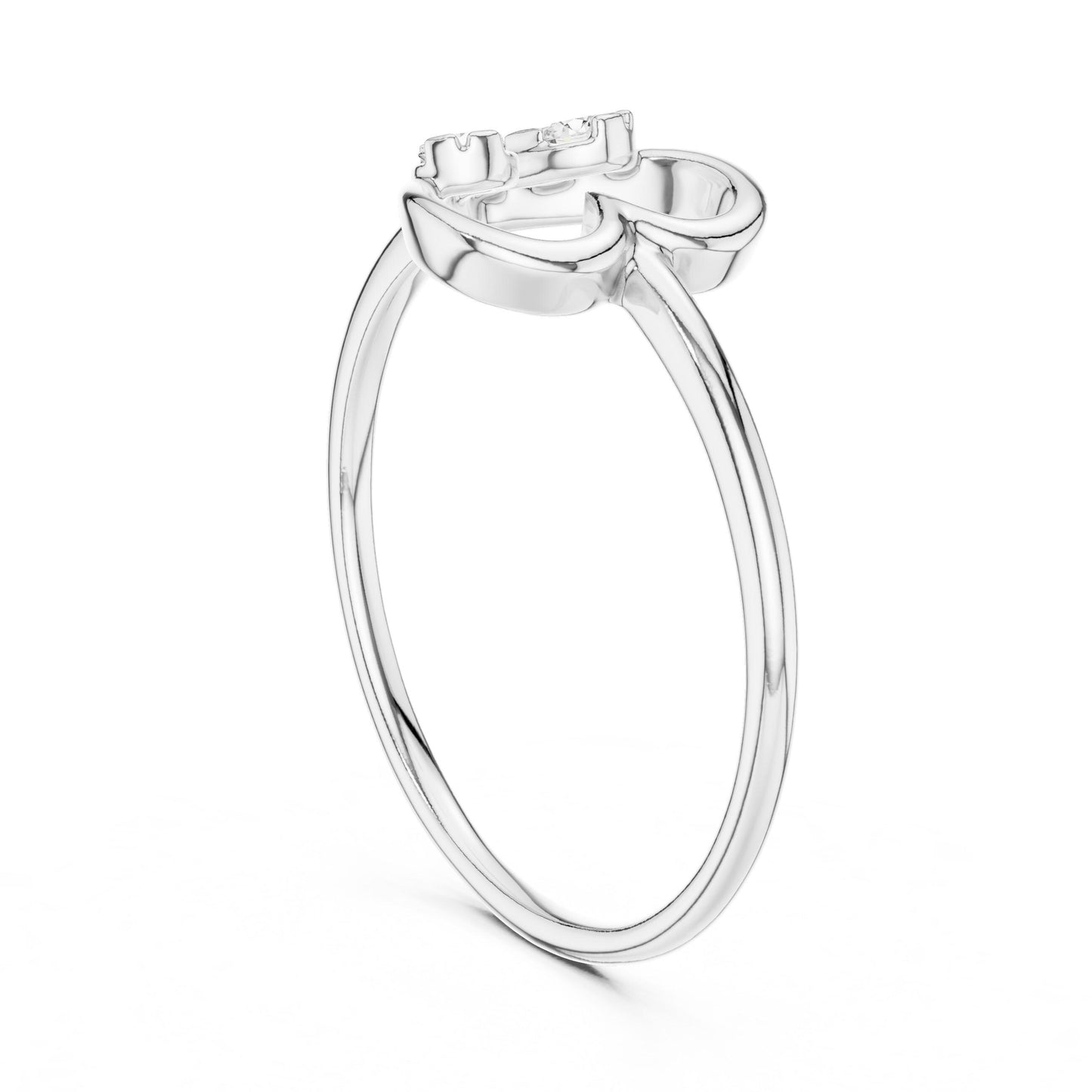 Riora moissanite open heart romantic minimalist ring in rose gold and silver, perfect for anniversaries or romantic gifts.