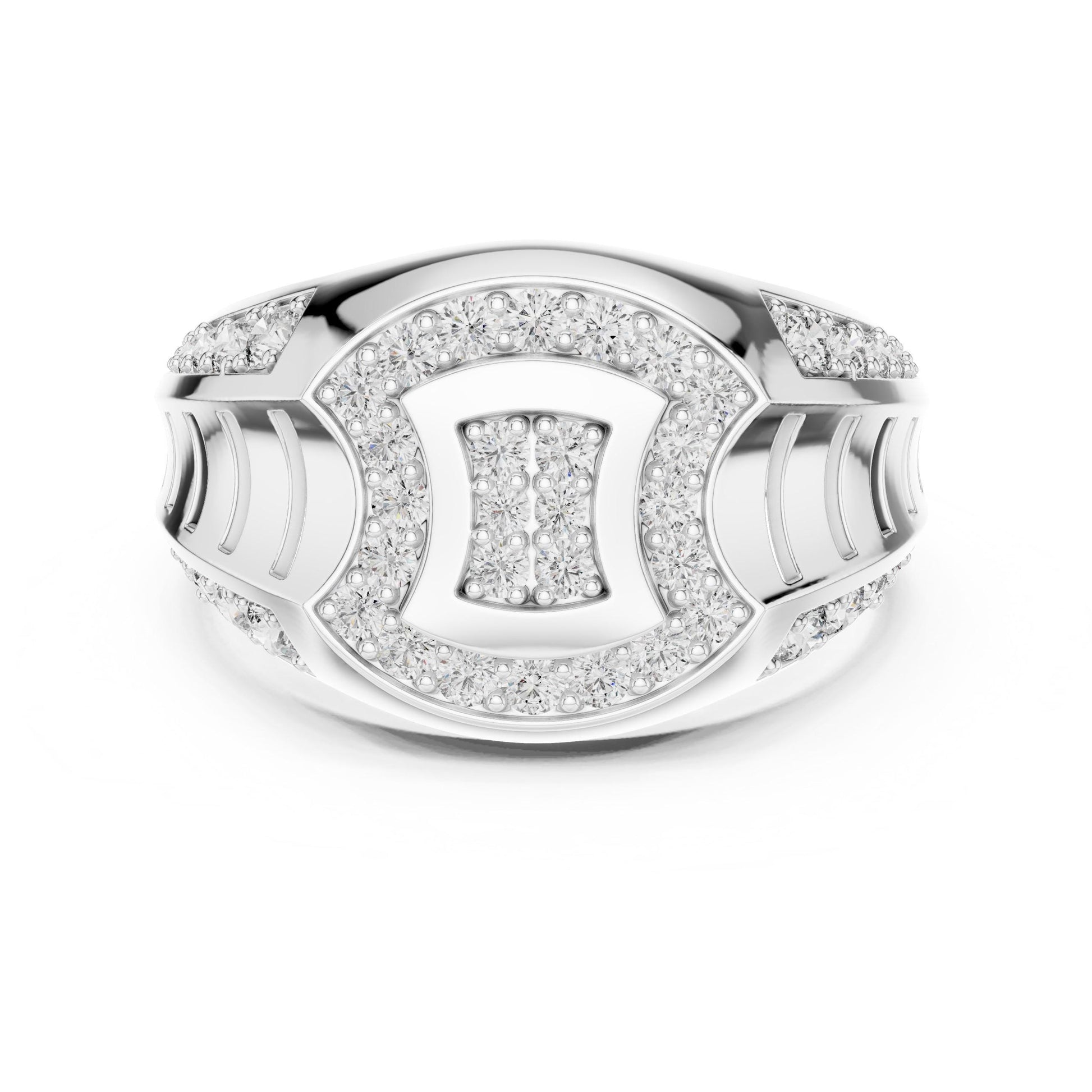 Riora luxury moissanite diamond statement ring for women, gold plated bold cocktail jewelry, ideal for bridal or wedding occasions