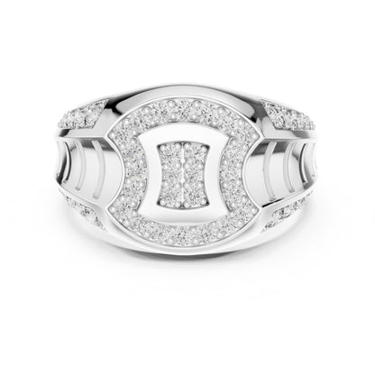 Riora luxury moissanite diamond statement ring for women, gold plated bold cocktail jewelry, ideal for bridal or wedding occasions