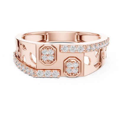 Riora moissanite diamond gold stackable wedding band with minimalist design, perfect for engagement or anniversary jewelry.