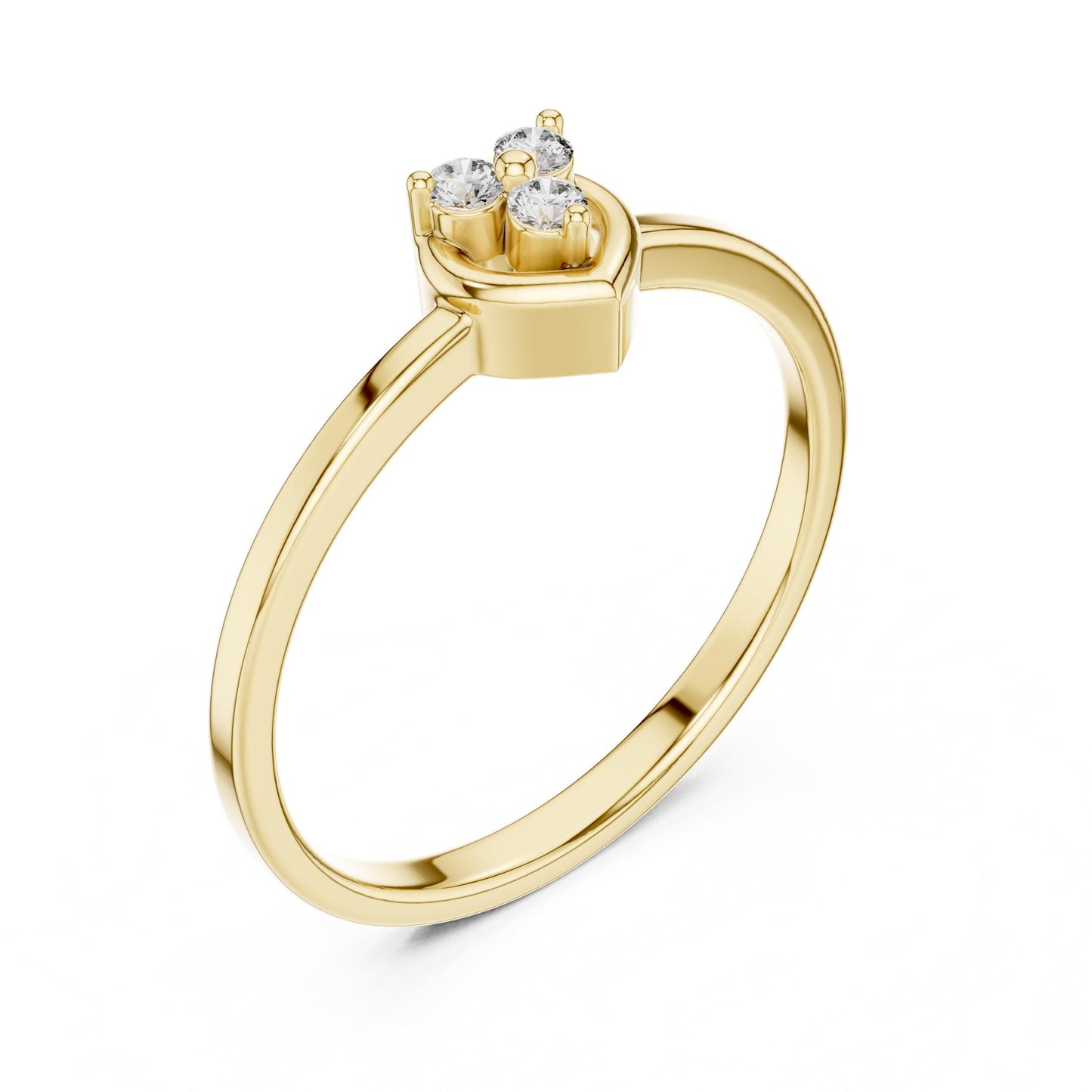 Riora Heart Cluster Moissanite diamond ring in rose gold, dainty and romantic, perfect for engagement or anniversary gift.