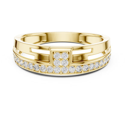 Riora luxury CZ band ring for women in gold and silver, hypoallergenic wedding or anniversary jewelry with a sleek design