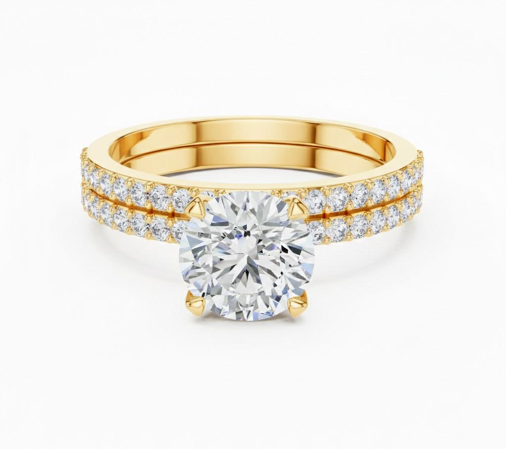 Elegant CZ Engagement Ring | Gold, Rose Gold & Silver | Bridal Promise Ring