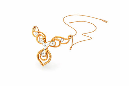 Riora rose gold moissanite butterfly necklace with elegant pendant, perfect for bridal jewelry and minimalist luxury style.