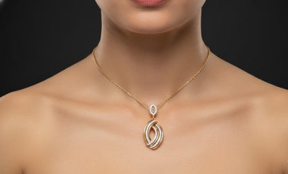 Moissanite Oval Pendant Necklace | Rose Gold, Adjustable Chain