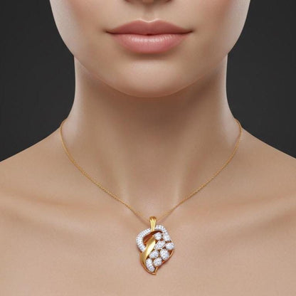 Leaf Pendant Necklace, Rose Gold Silver, Anniversary Gift