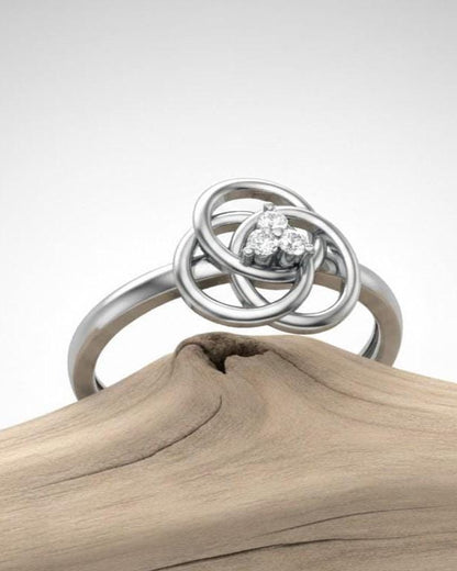 Moissanite Knot Ring for Women | Gold, Rose Gold & Silver | Sizes 5–11 | Promise, Anniversary & Valentine Gift