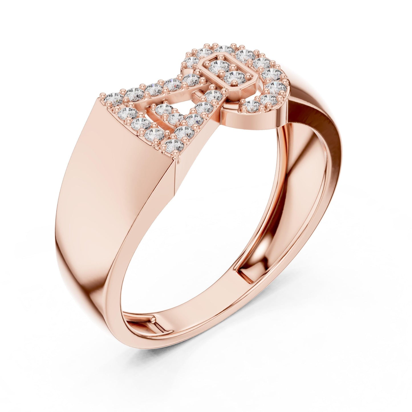 Riora luxury moissanite diamond statement ring in gold rose, elegant cocktail and bridal jewelry perfect for special occasions