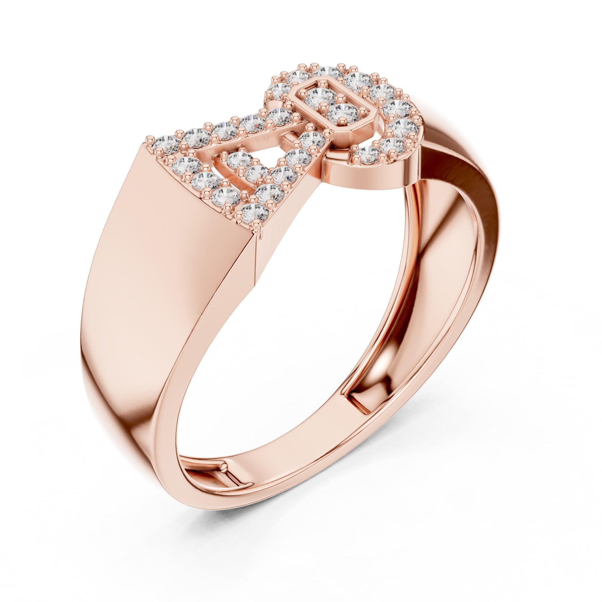 Riora luxury moissanite diamond statement ring in gold rose, elegant cocktail and bridal jewelry perfect for special occasions