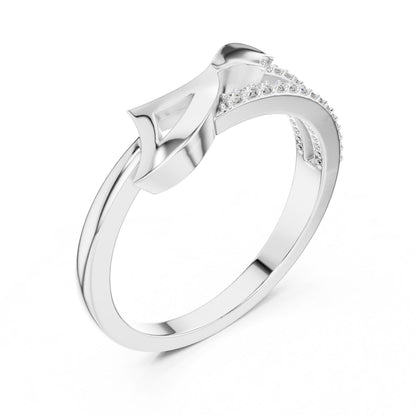 Riora Infinity Twist Moissanite diamond ring in gold rose with a minimalist, stackable design for wedding or promise jewelry.