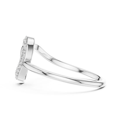 Riora Moissanite halo heart ring in rose gold with a diamond-style band, minimalist and elegant engagement or anniversary ring
