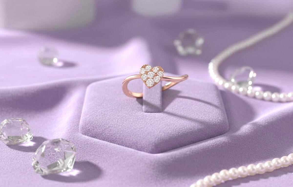 Heart Moissanite Ring – Dainty Love Ring | Hypoallergenic, Nickel-Free | Valentine Gift for Her | Riora