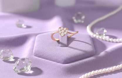 Heart Moissanite Ring – Dainty Love Ring | Hypoallergenic, Nickel-Free | Valentine Gift for Her | Riora