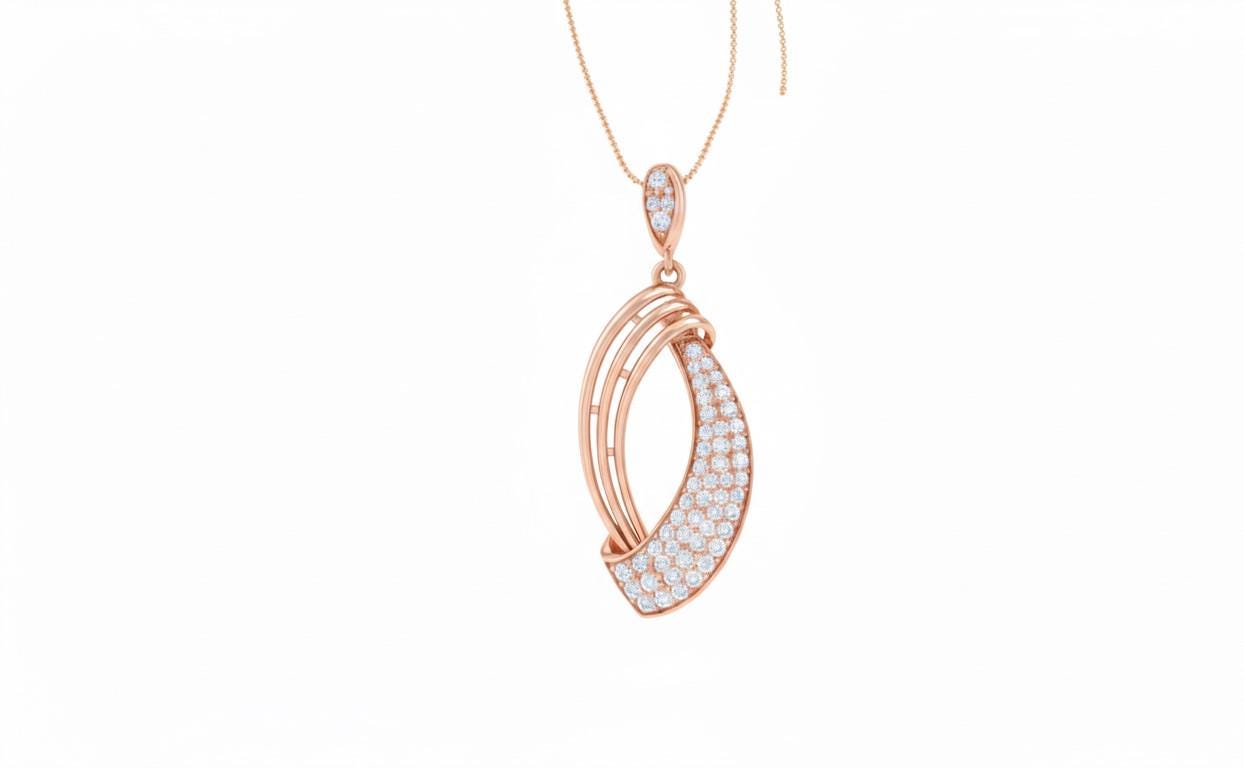 Crescent Pendant Necklace, Adjustable Chain, Elegant Gift Moissanite