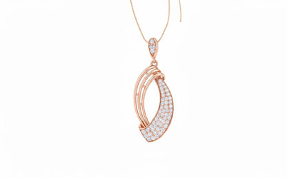 Crescent Pendant Necklace, Adjustable Chain, Elegant Gift Moissanite