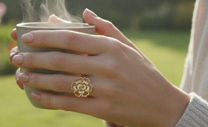 Moissanite Flower Ring | Floral Diamond Look Ring | Nickel-Free Hypoallergenic Statement Jewelry