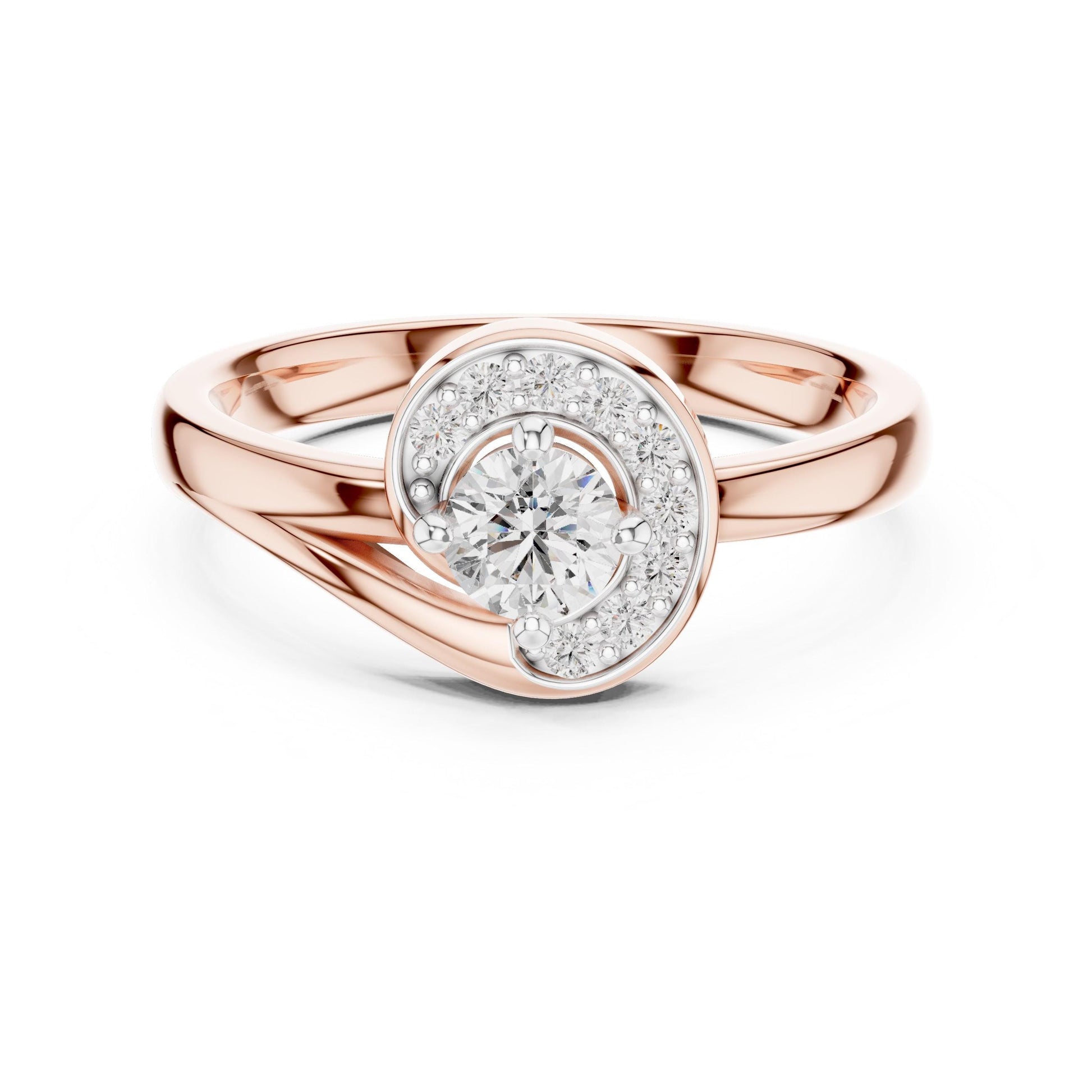 Riora moissanite diamond engagement band featuring a vintage swirl design, perfect as a wedding or bridal gift for wife.
