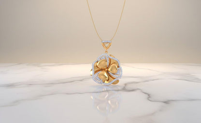 Moissanite Floral Pendant | Rose Gold Non Tarnish Hypoallergenic Necklace | Valentine Gift for Her