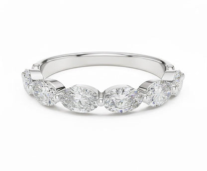 Oval CZ Eternity Band Ring | Hypoallergenic Gold Rose Gold Silver | Anniversary Promise Ring for Her