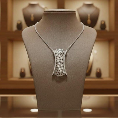 Riora moissanite leaf pendant necklace in gold, rose, and silver, showcasing a delicate leaf design on a hypoallergenic chain.