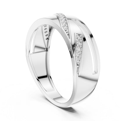 Riora luxury CZ wedding band ring in rose gold, gold, and silver with hypoallergenic design, ideal for anniversary gifts