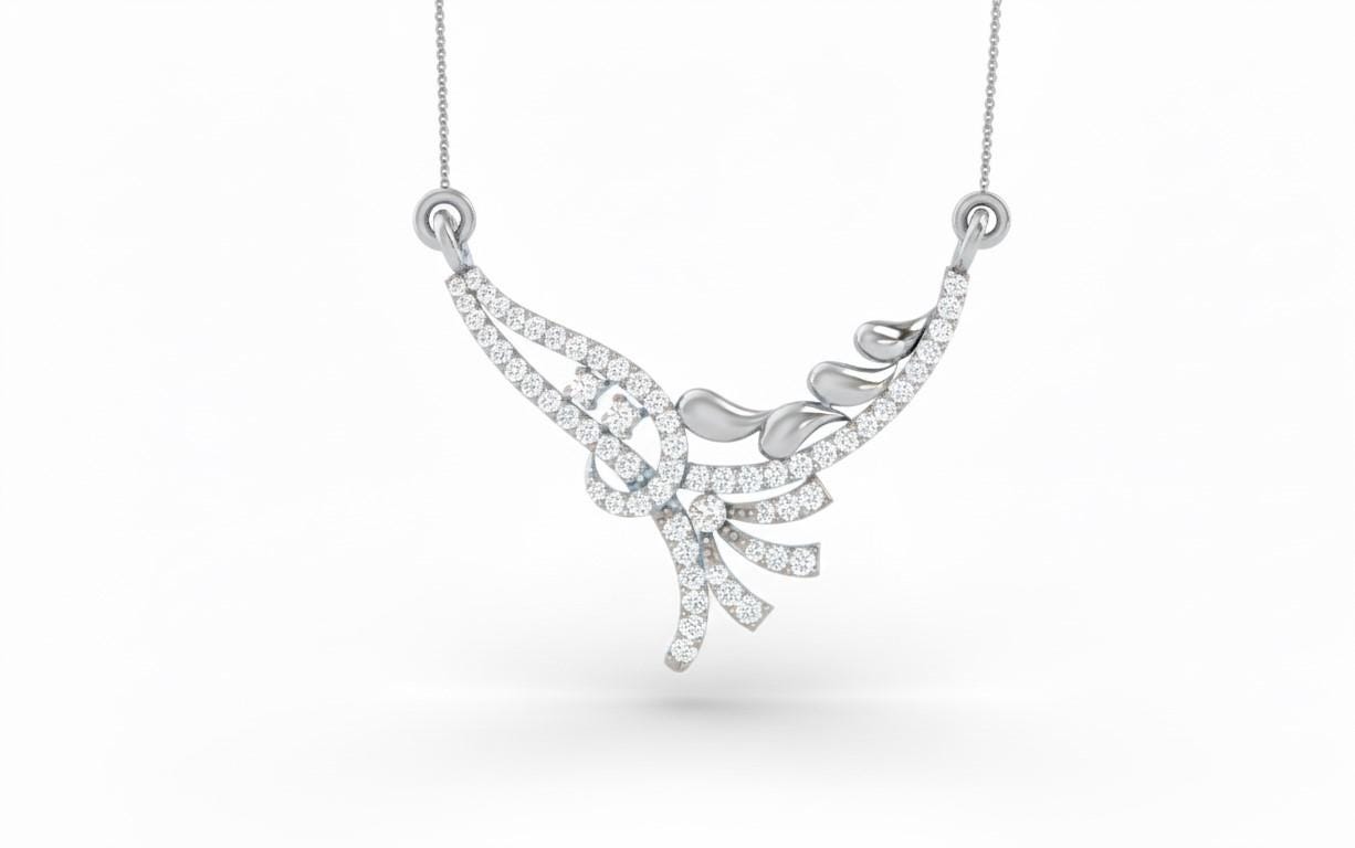 Moissanite Wing Pendant Necklace for Women | Gold, Rose Gold & Silver | Elegant Bridal Gift