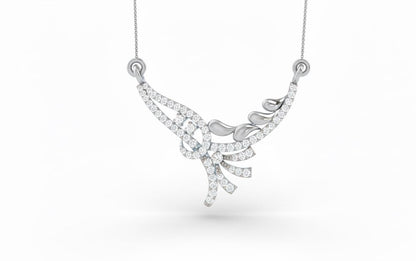 Moissanite Wing Pendant Necklace for Women | Gold, Rose Gold & Silver | Elegant Bridal Gift