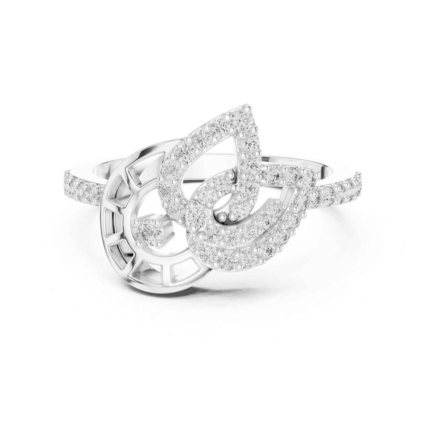 Rose gold musical note moissanite diamond ring by Riora, featuring a minimalist and elegant design for music lovers.