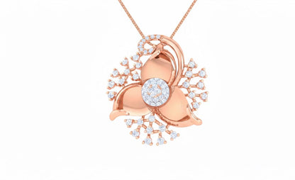 Moissanite Flower Necklace, Gold Rose Silver Floral Jewelry, Elegant Gift for Her, Anniversary Valentine