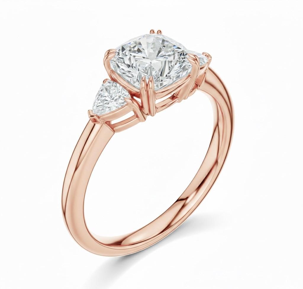 Riora elegant CZ engagement ring in gold, rose, and silver with hypoallergenic, nickel-free design and sparkling bridal promise style
