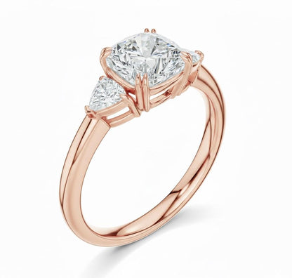 Riora elegant CZ engagement ring in gold, rose, and silver with hypoallergenic, nickel-free design and sparkling bridal promise style