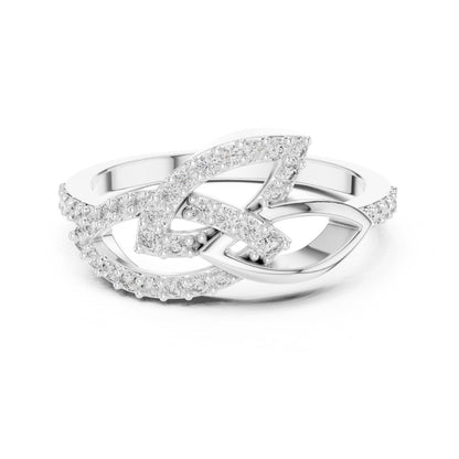 Elegant Riora interlocking moissanite diamond ring for women, minimalist infinity stackable promise ring, perfect for anniversaries.